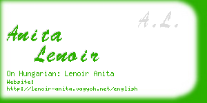 anita lenoir business card